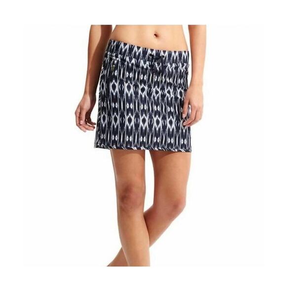 Athleta Navy Blue White Reflections Stretch-In Skort Size M - Picture 1 of 7